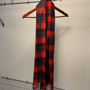 J.Crew 100% Cashmere Scarf – Red/Black Plaid - Like New